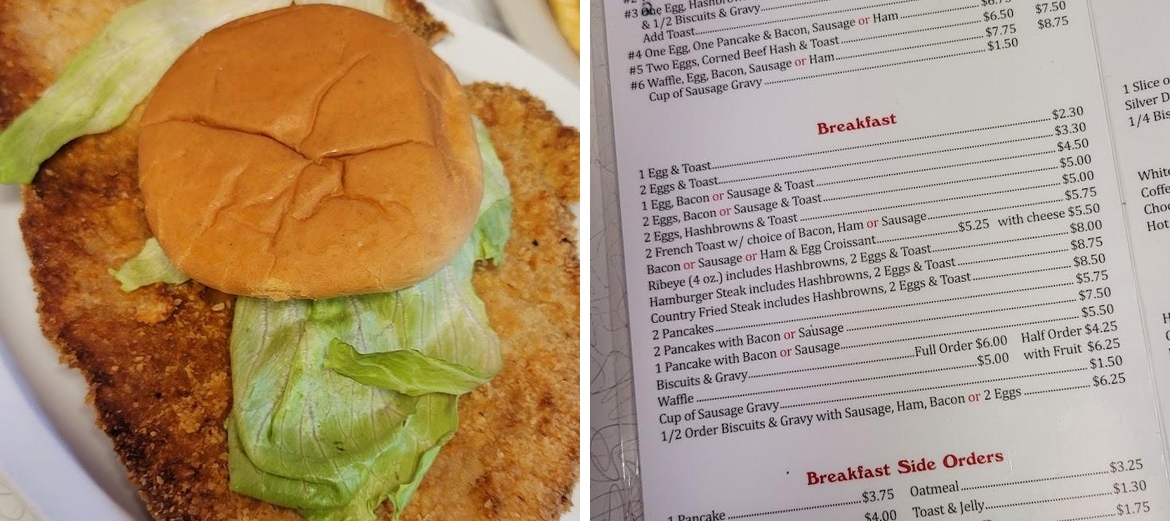 Cottage Corner Restaurant Menu